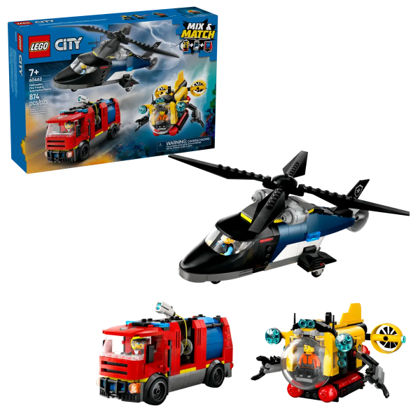 LEGO CITY 60462 HELICOPTER FIRE TRUCK AND SUBMARINE REMIX Sale