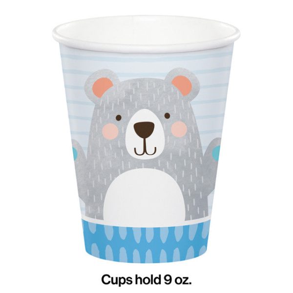 Blue Birthday Bear Printed Cups Online now