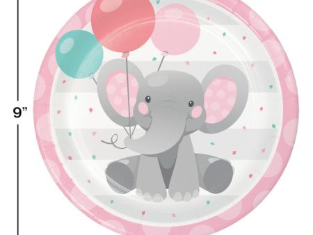 Pink Enchanted Elephant Party Plates Sale