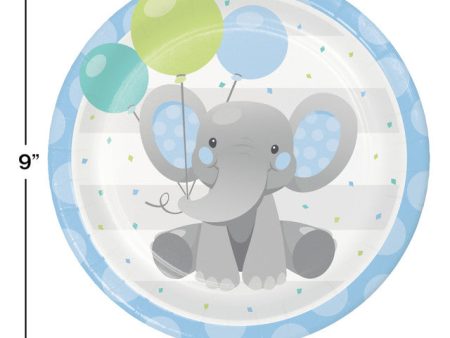 Blue Enchanted Elephant Party Plates For Discount