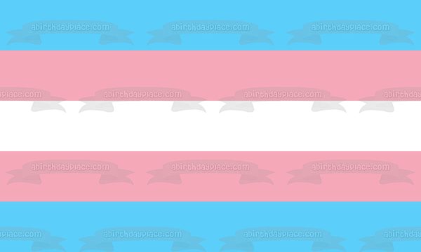 Transgender Pride Flag Edible Cake Topper Image ABPID52051 Fashion