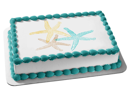 Starfish Trio Colorful Ocean Life Edible Cake Topper Image ABPID52045 on Sale