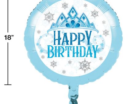 Snow Princess Happy Birthday 18  Metallic Balloon Online now