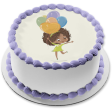 Celebrate with Pastel Balloons Party Girl Edible Cake Topper Image ABPID51979 For Cheap