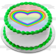 Lgbtq+ Queer Heart Gay Lesbian Bisexual Transgender Heart Rainbow Edible Cake Topper Image ABPID52053 For Sale