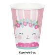 Pink Birthday Bunny Printed Cups For Cheap