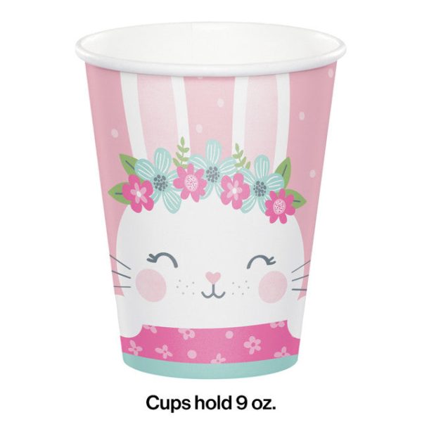 Pink Birthday Bunny Printed Cups For Cheap