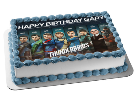 Thunderbirds Are Go Scott Virgil Alan Gordon John Kayo the Hood the Mechanic Edible Cake Topper Image ABPID52094 Supply