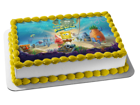 SpongeBob SquarePants: Battle for Bikini Bottom Rehydrated SpongeBob Patrick Sandy Edible Cake Topper Image ABPID51969 Online Sale