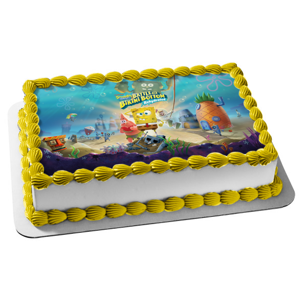 SpongeBob SquarePants: Battle for Bikini Bottom Rehydrated SpongeBob Patrick Sandy Edible Cake Topper Image ABPID51969 Online Sale