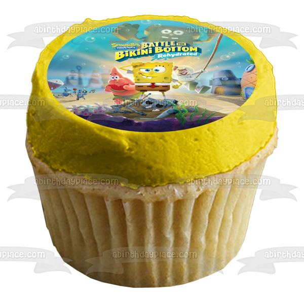 SpongeBob SquarePants: Battle for Bikini Bottom Rehydrated SpongeBob Patrick Sandy Edible Cake Topper Image ABPID51969 Online Sale