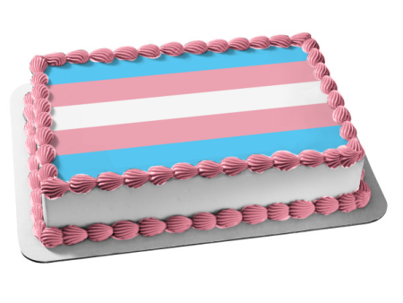 Transgender Pride Flag Edible Cake Topper Image ABPID52051 Fashion