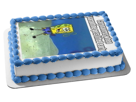 SpongeBob SquarePants Coronavirus Meme Quarantine Lifted SpongeBob Smiling Edible Cake Topper Image ABPID51861 Online Hot Sale