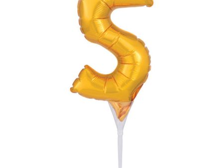 Inflatable Gold Numeral 5 Anagram® Cake Pic For Sale