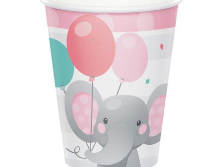 Pink Enchanted Elephant Printed Cups Hot on Sale