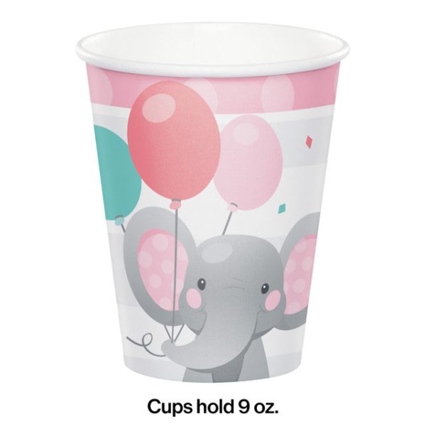 Pink Enchanted Elephant Printed Cups Hot on Sale