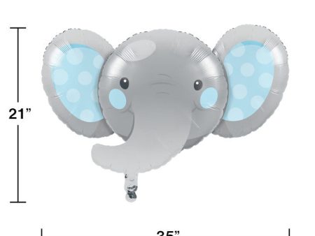 Blue Enchanted Elephant Metallic Balloon Online now