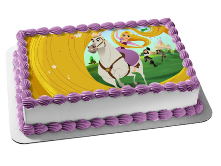 Rapunzel s Tangled Adventure Maximus Flynn Cassandra Edible Cake Topper Image ABPID52101 Sale