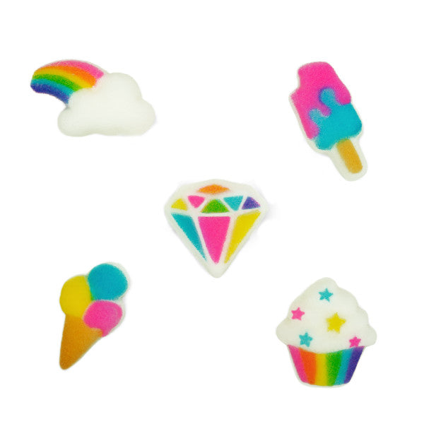 Rainbow Party Charms Assortment Dec-Ons® Decorations For Sale