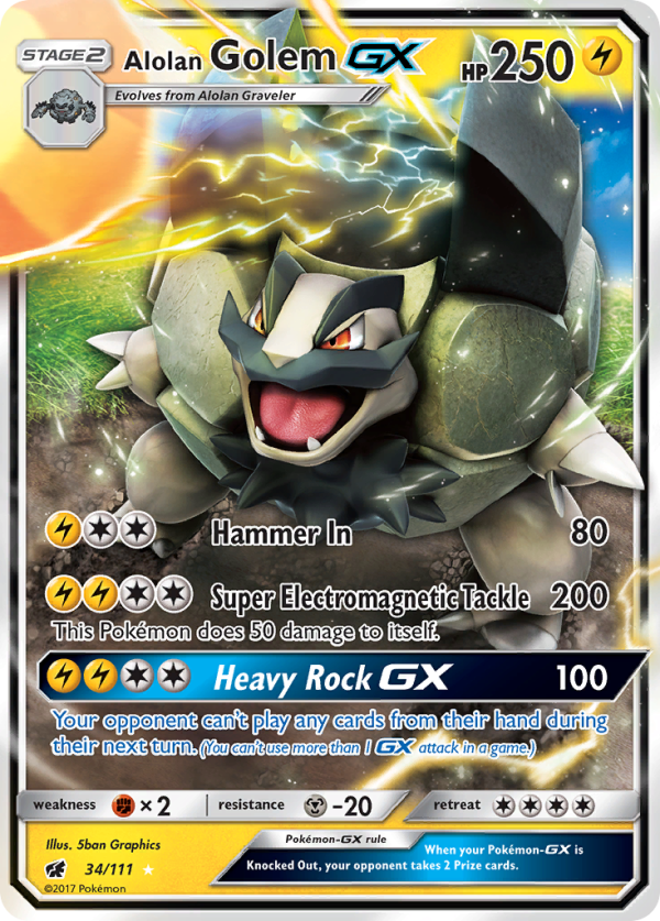 Alolan Golem GX (34 111) [Sun & Moon: Crimson Invasion] For Discount