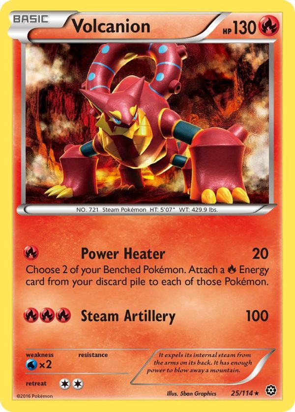 Volcanion (25 114) (Cracked Ice Holo) (Theme Deck Exclusive) [XY: Steam Siege] on Sale