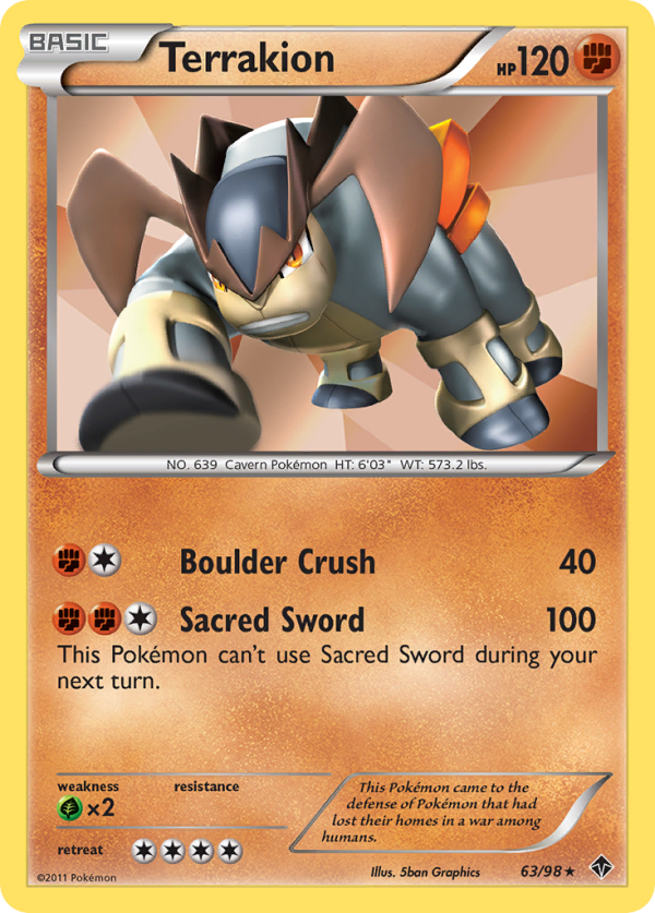 Terrakion (63 98) [Black & White: Emerging Powers] Supply