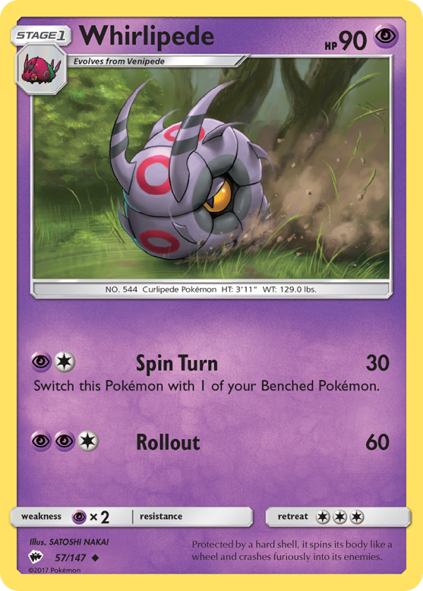 Whirlipede (57 147) [Sun & Moon: Burning Shadows] Cheap