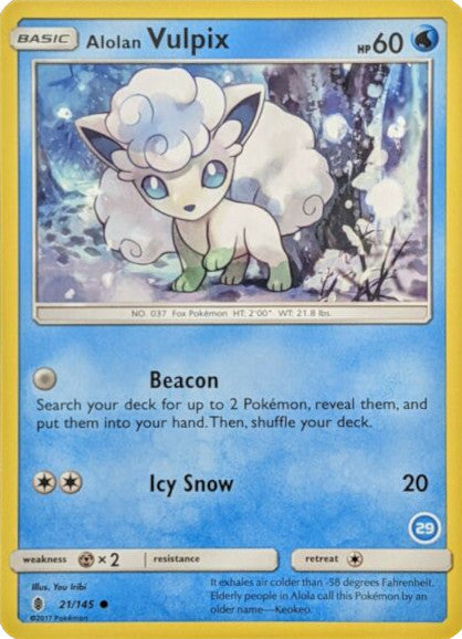 Alolan Vulpix (21 145) (Deck Exclusive #29) [Sun & Moon: Trainer Kit - Alolan Ninetales] Hot on Sale