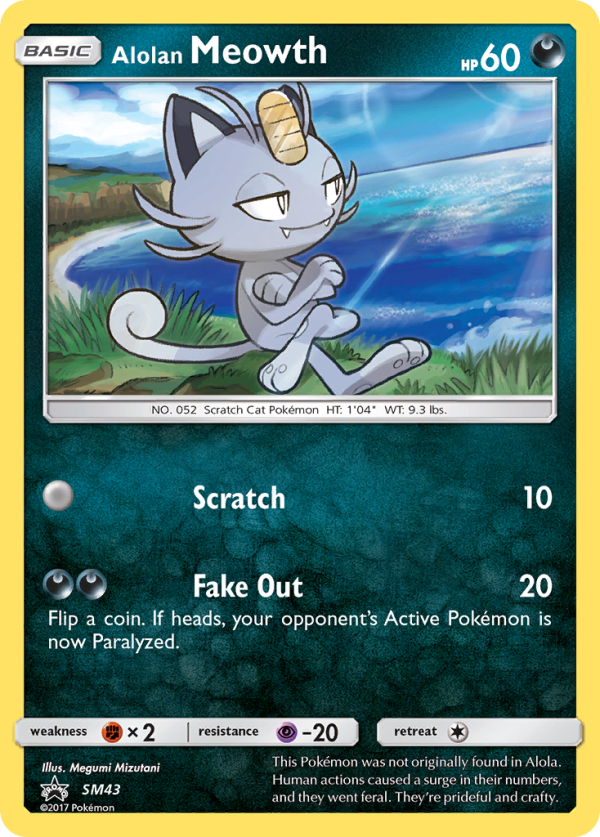 Alolan Meowth (SM43) [Sun & Moon: Black Star Promos] on Sale